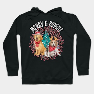 Christmas Beagle and Golden Retriever Hoodie